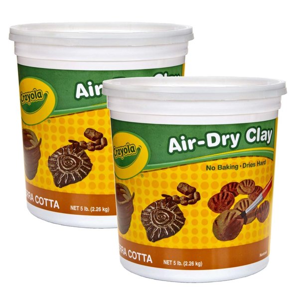 Crayola Air-Dry Clay, Terra Cotta, 5 lb Tub, PK2 BIN572004